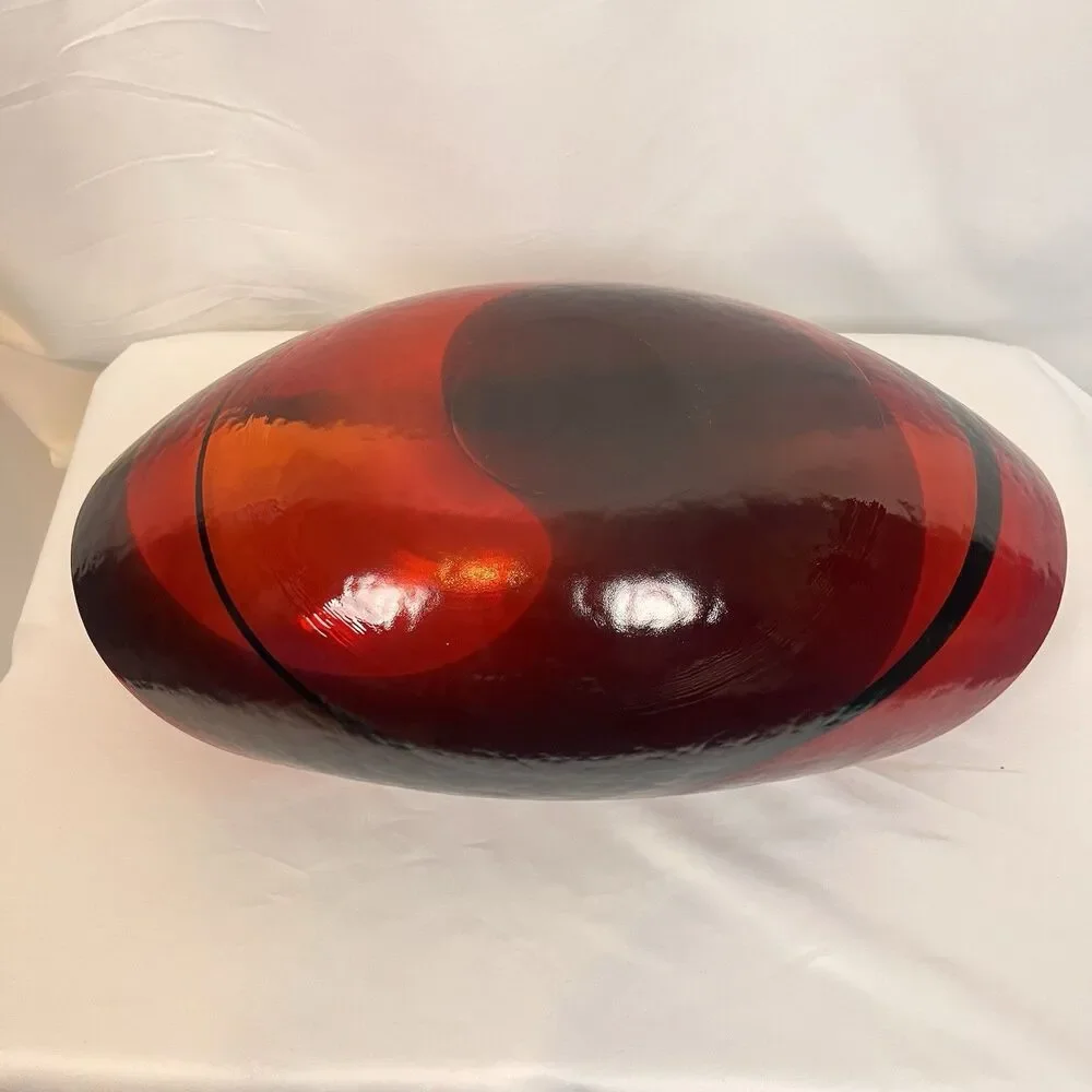 Crate & Barrel Iridescent Fossili Murano Oil Slick Glass Centerpiece Bowl